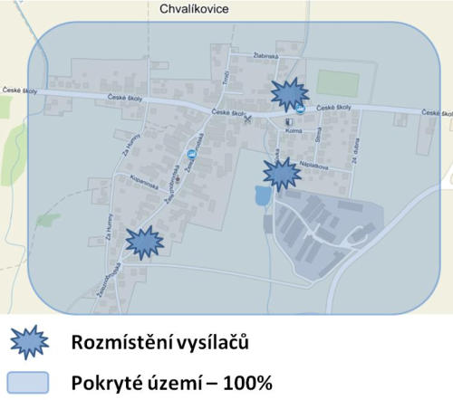 Vysílače a pokrytí internetem Chvalikovice